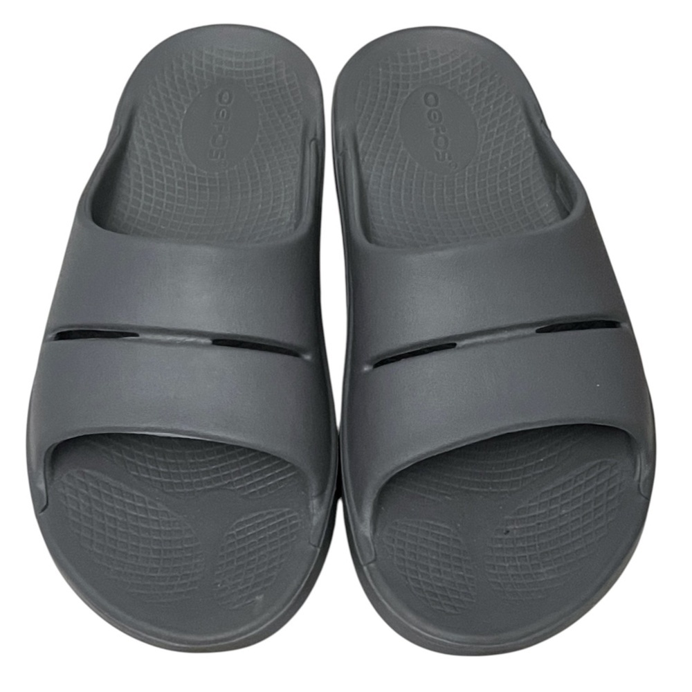 OOFOS OOahh Slide Sandals Gray Men 7 Women 9 EU 40 Recovery Comfort